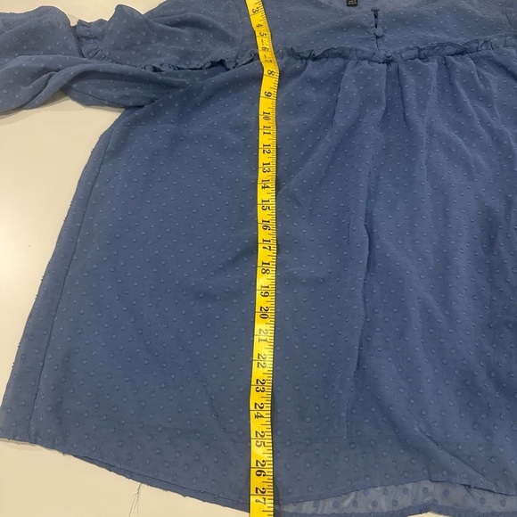 Lane Bryant Blue Boxy Blouse with Peter Pan Collar - Picture 5 of 7